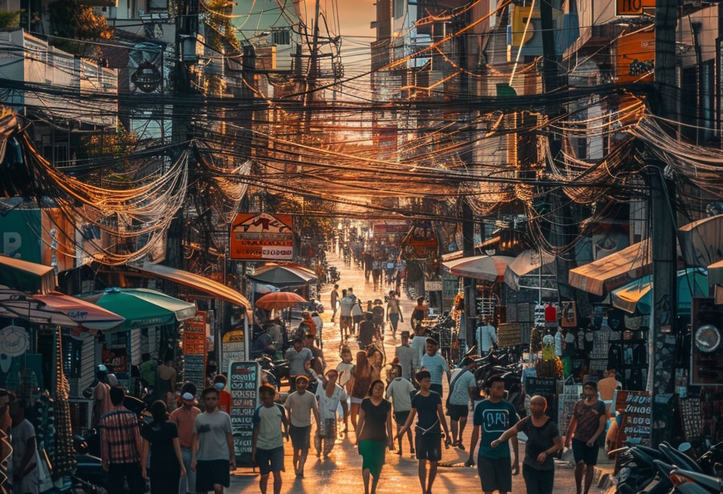 A Bustling Street in a Philippine City